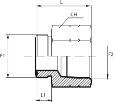 Adaptor male ORFS - fixed female NPT